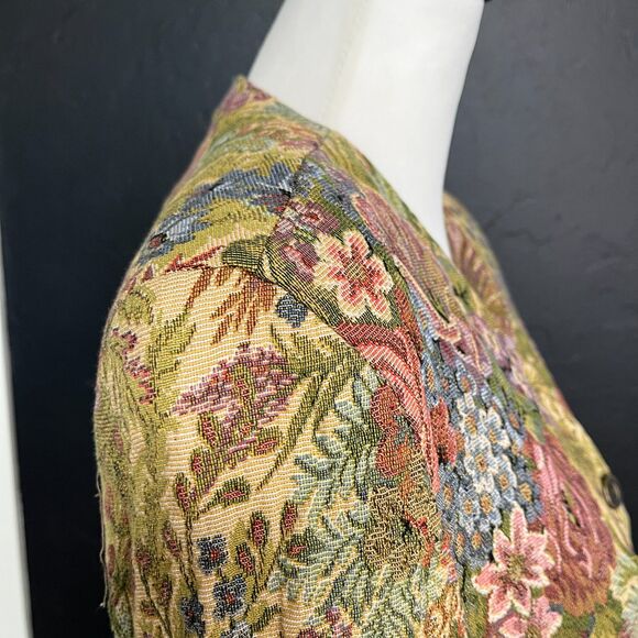 Vintage Ann Taylor Floral Tapestry Blazer Jacket Size 10 Made in USA - Picture 6 of 10